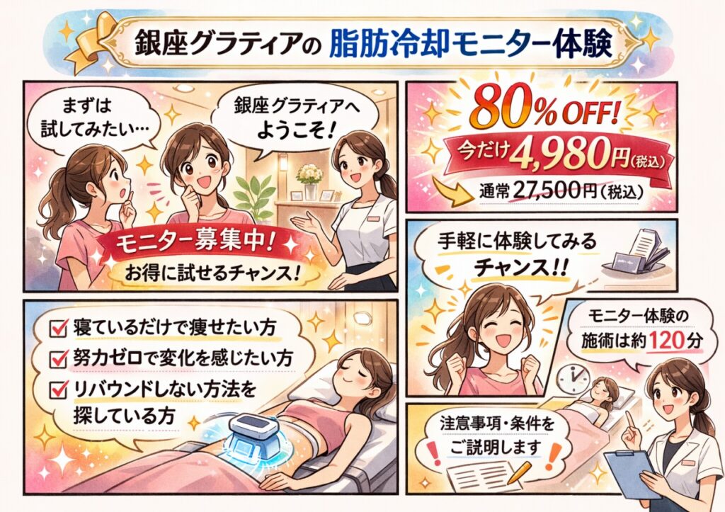 銀座グラティアの脂肪冷却モニター体験